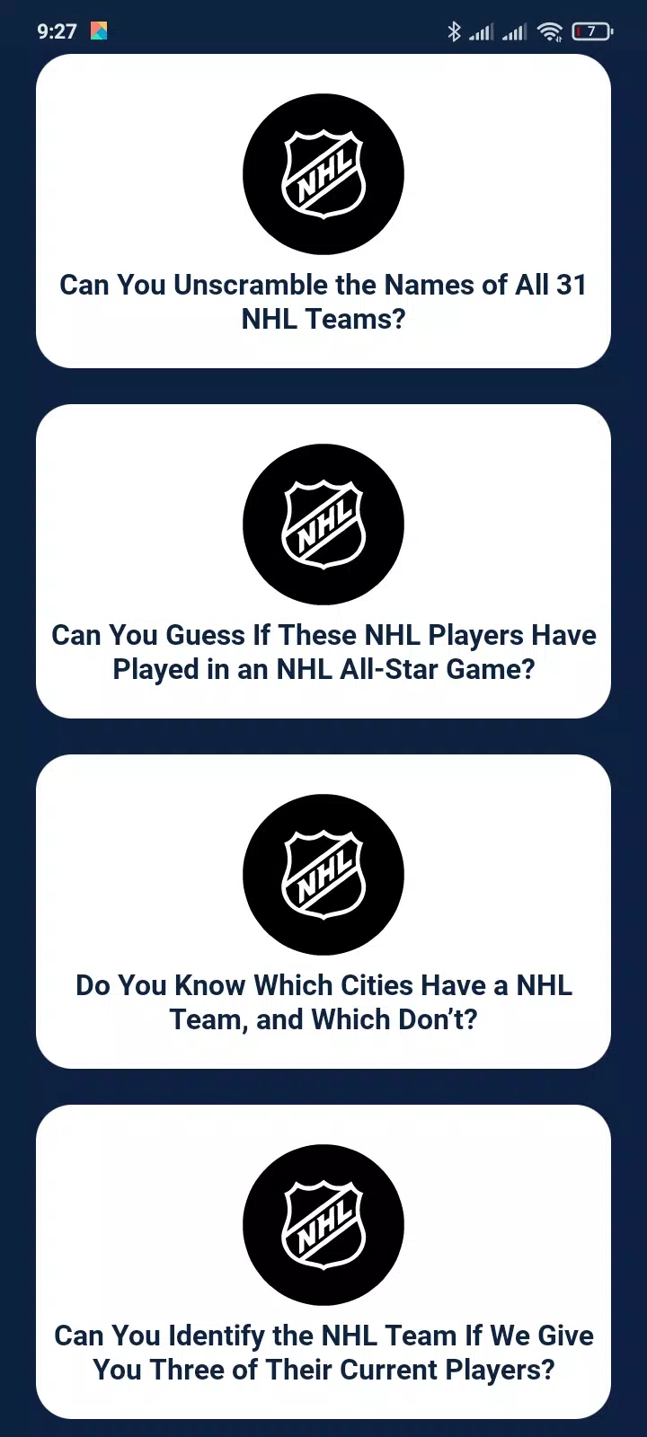 Trivia Game For NHL Addict! Screenshot 0