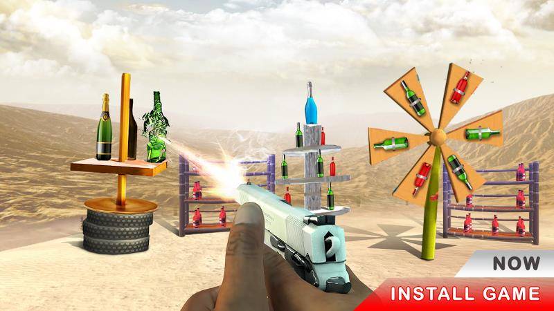 Gun Bottle Shooting game ภาพหน้าจอ 1