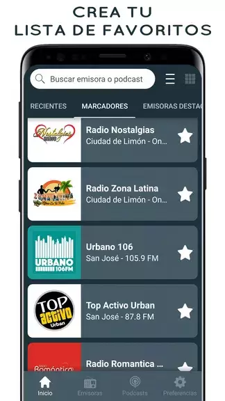 Schermata Radios de Costa Rica Online 2