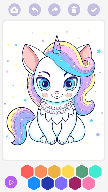 Unicorn Cat Coloring Book Screenshot 2