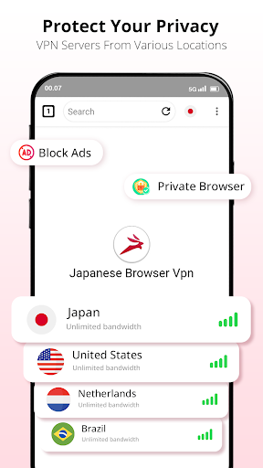 Japanese Browser Vpn: Private Screenshot 2