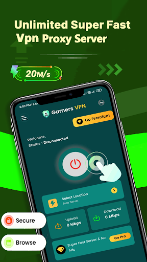 Gamers VPN: Low Ping Gaming Capture d'écran 2