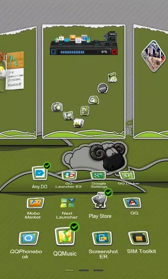 Next Launcher Theme P.Sheep 스크린샷 3