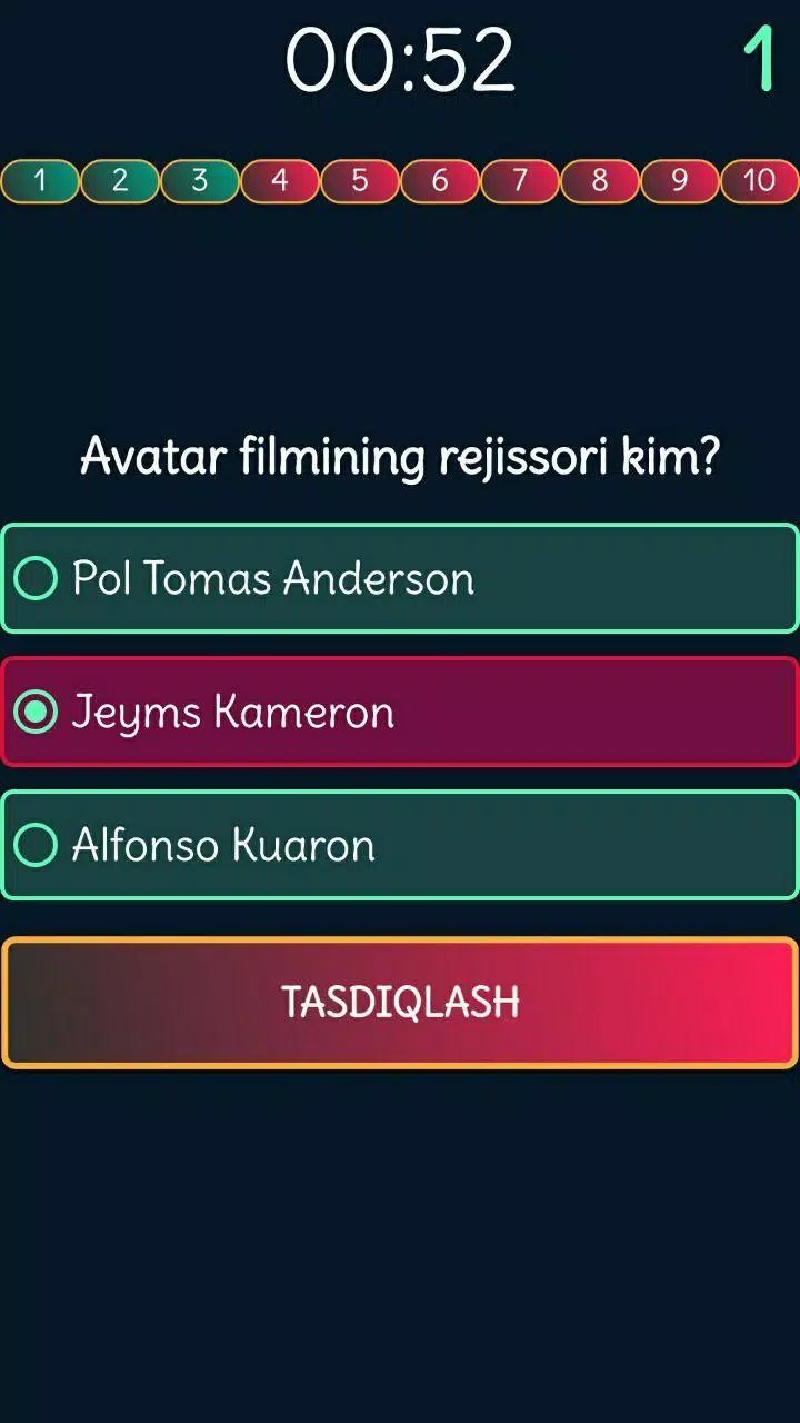Schermata Viktorina Uz - Test savollari 3