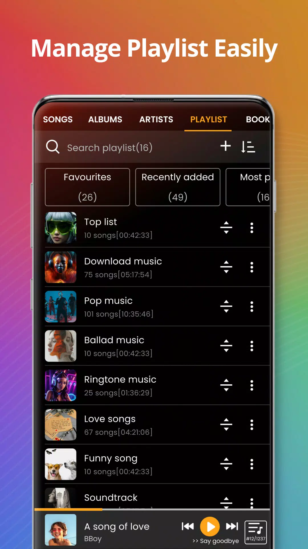 Music player Schermafbeelding 1