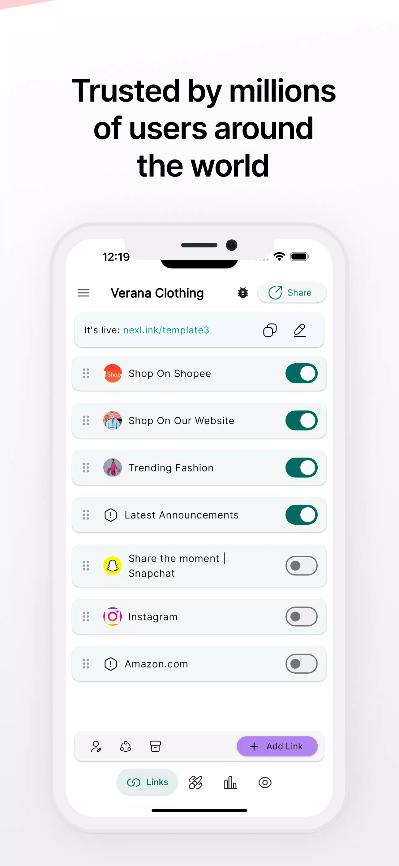 Linktree in Bio Site: NexLink Captura de pantalla 2