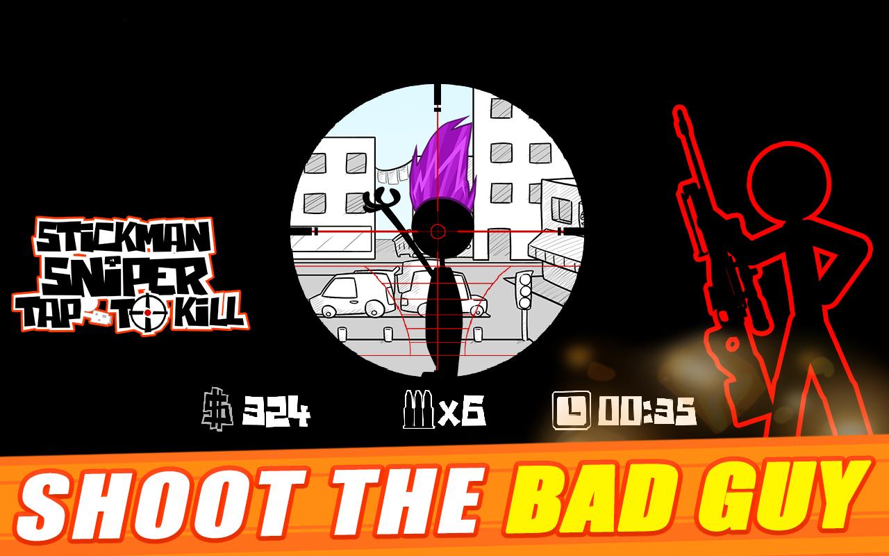 Stickman sniper : Tap to kill Ekran Görüntüsü 0