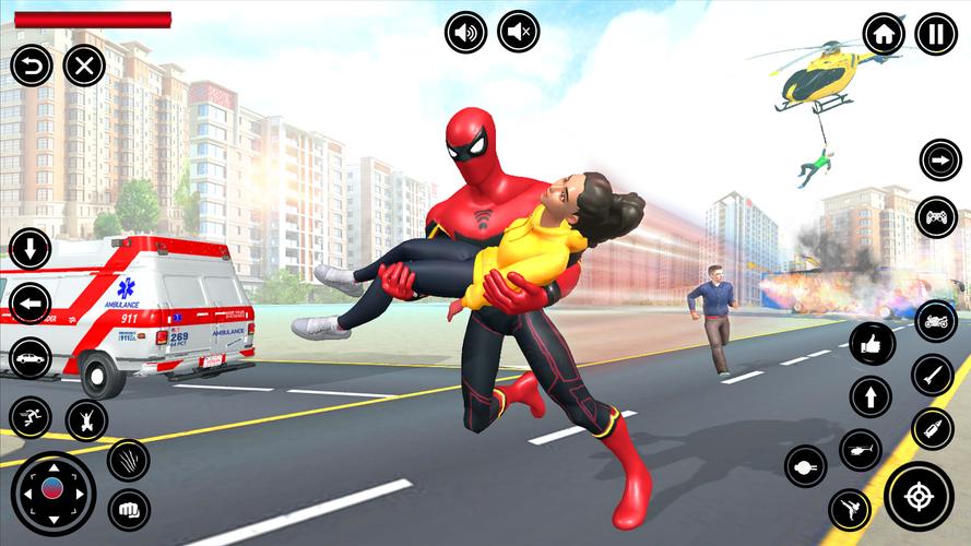 Flying Spider Rope Hero Fight スクリーンショット 1