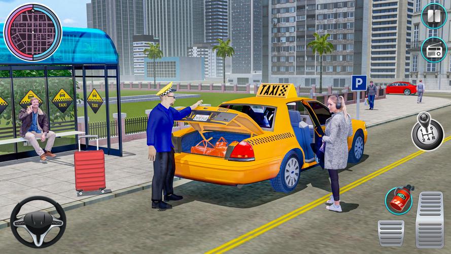 Taxi Traffic Car Racing Games Скриншот 2