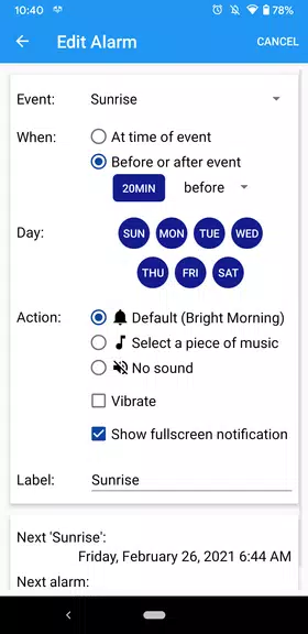 Sun Alarm ဖန်သားပြင်ဓာတ်ပုံ 1
