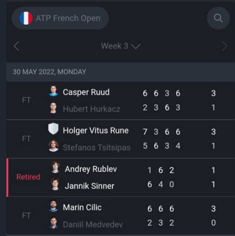 ATP live scores : Tennis live 螢幕截圖 2