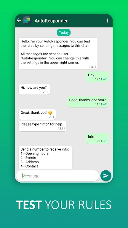 AutoResponder for WhatsApp 螢幕截圖 1