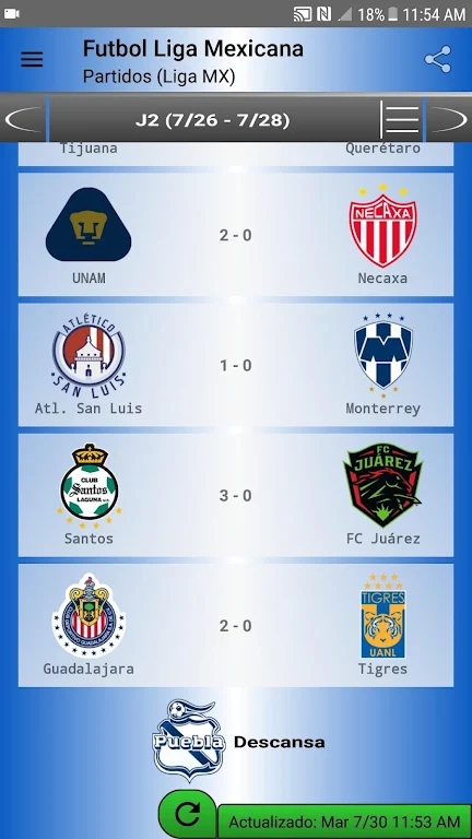 SoccerLair Mexican Leagues Capture d'écran 2