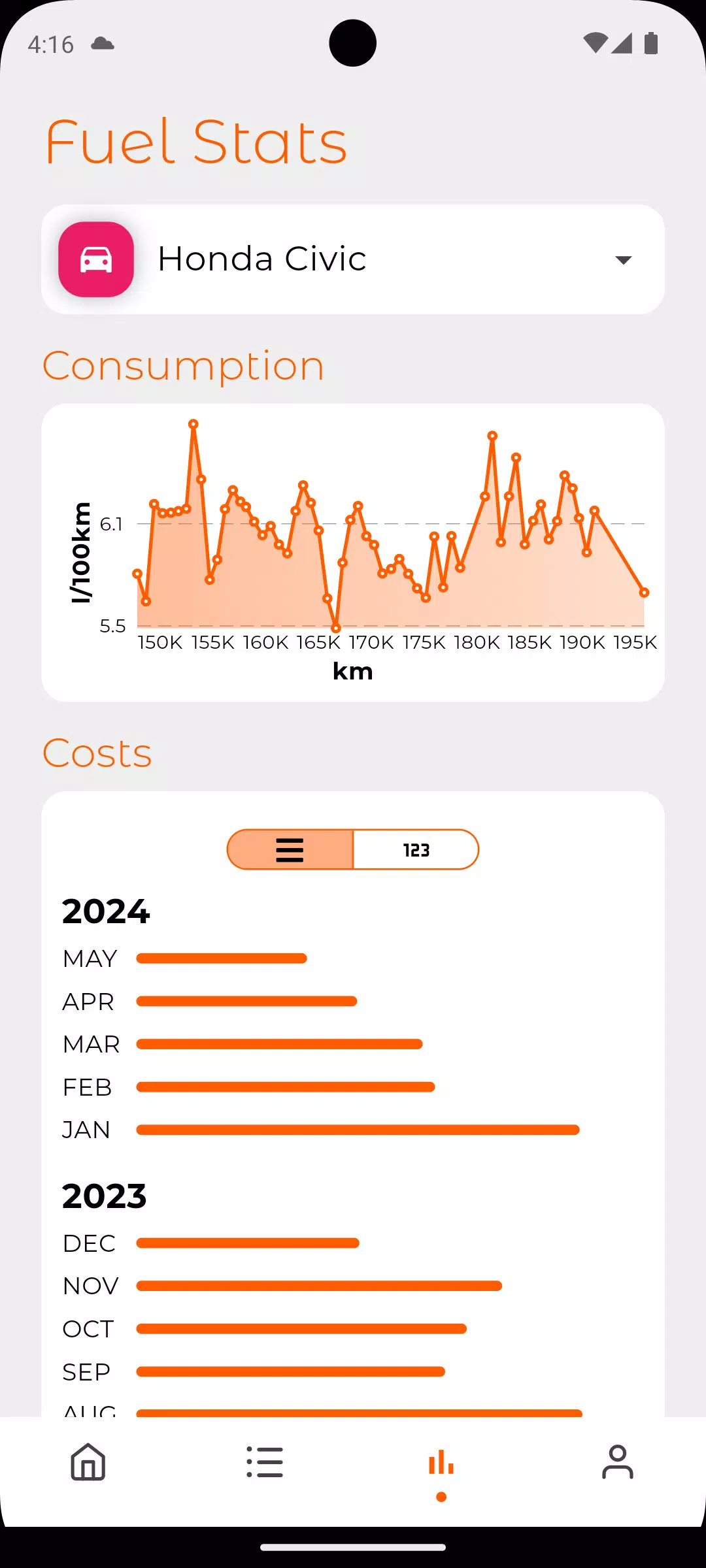 Fuel Log Capture d'écran 2