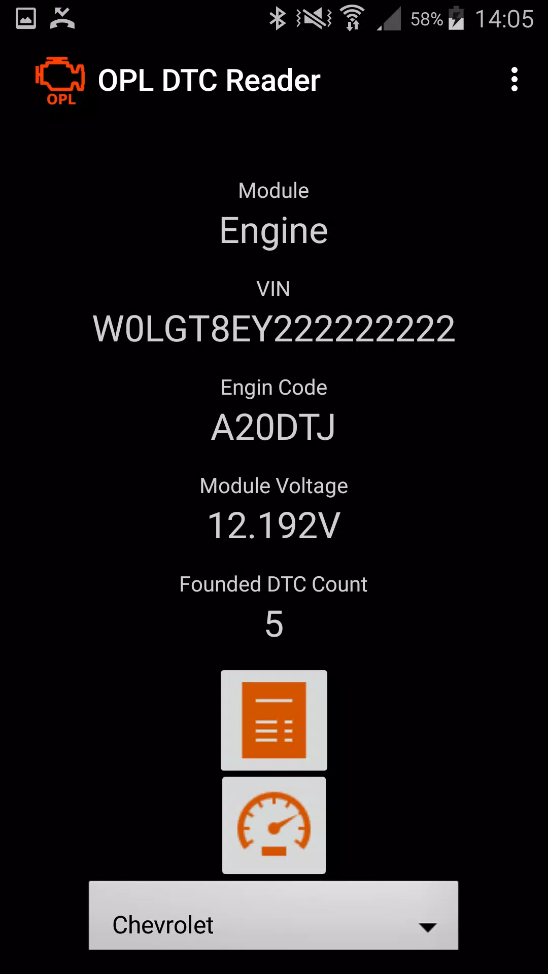 OPL DTC Reader スクリーンショット 1