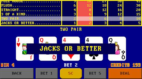 Video Poker Simulator स्क्रीनशॉट 1