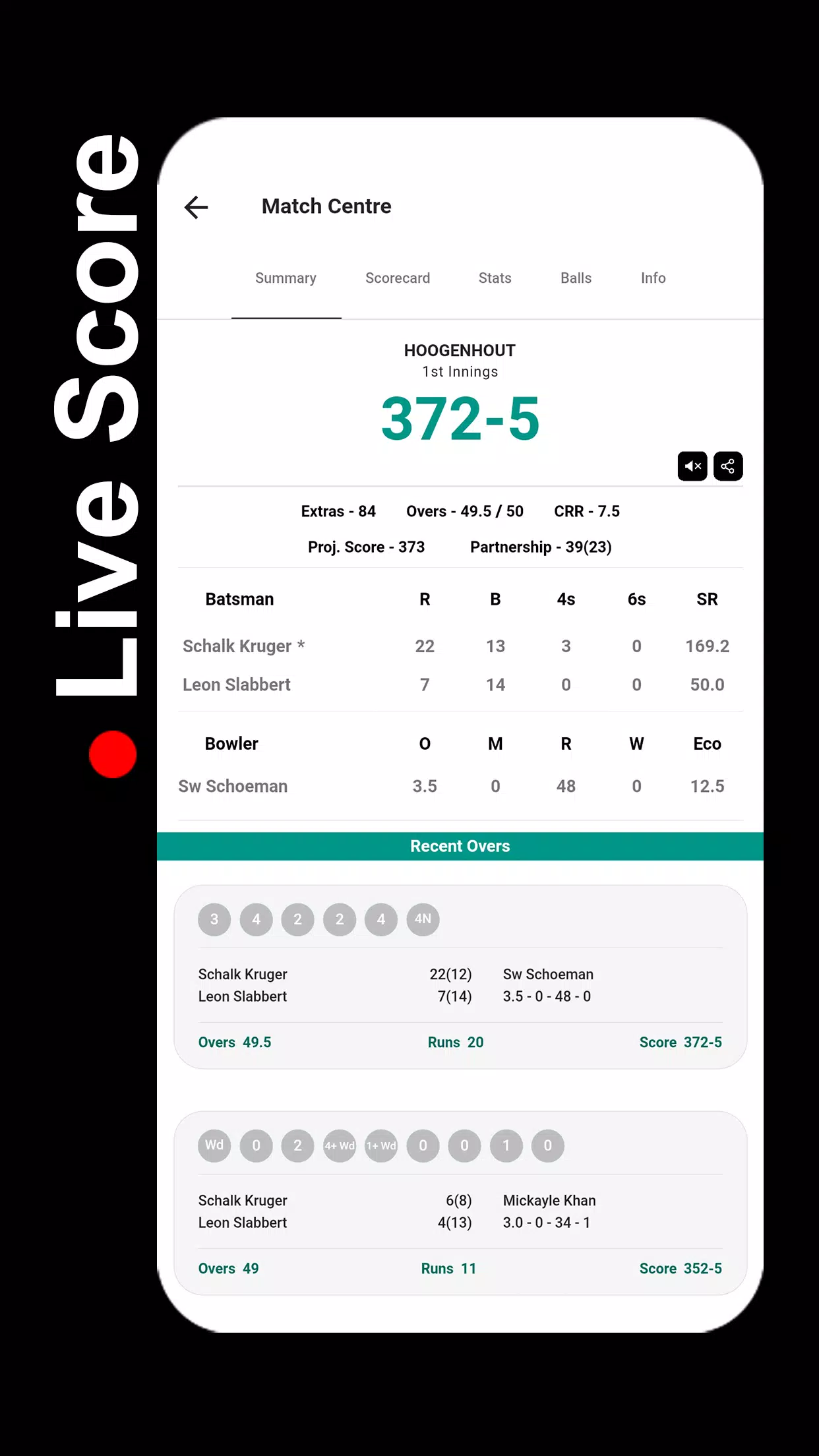 STUMPS - The Cricket Scorer Schermafbeelding 1