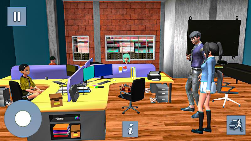 Anime Games: Office Girl Sim Ảnh chụp màn hình 3