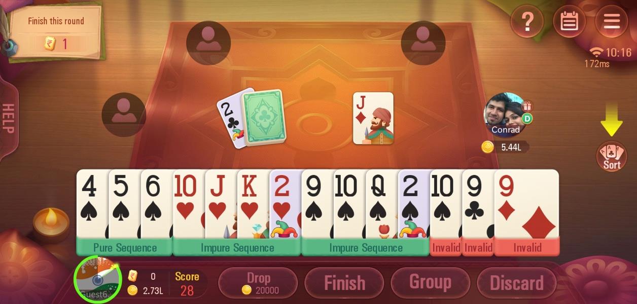 Schermata Rummy Plus - Online Indian Rummy 1