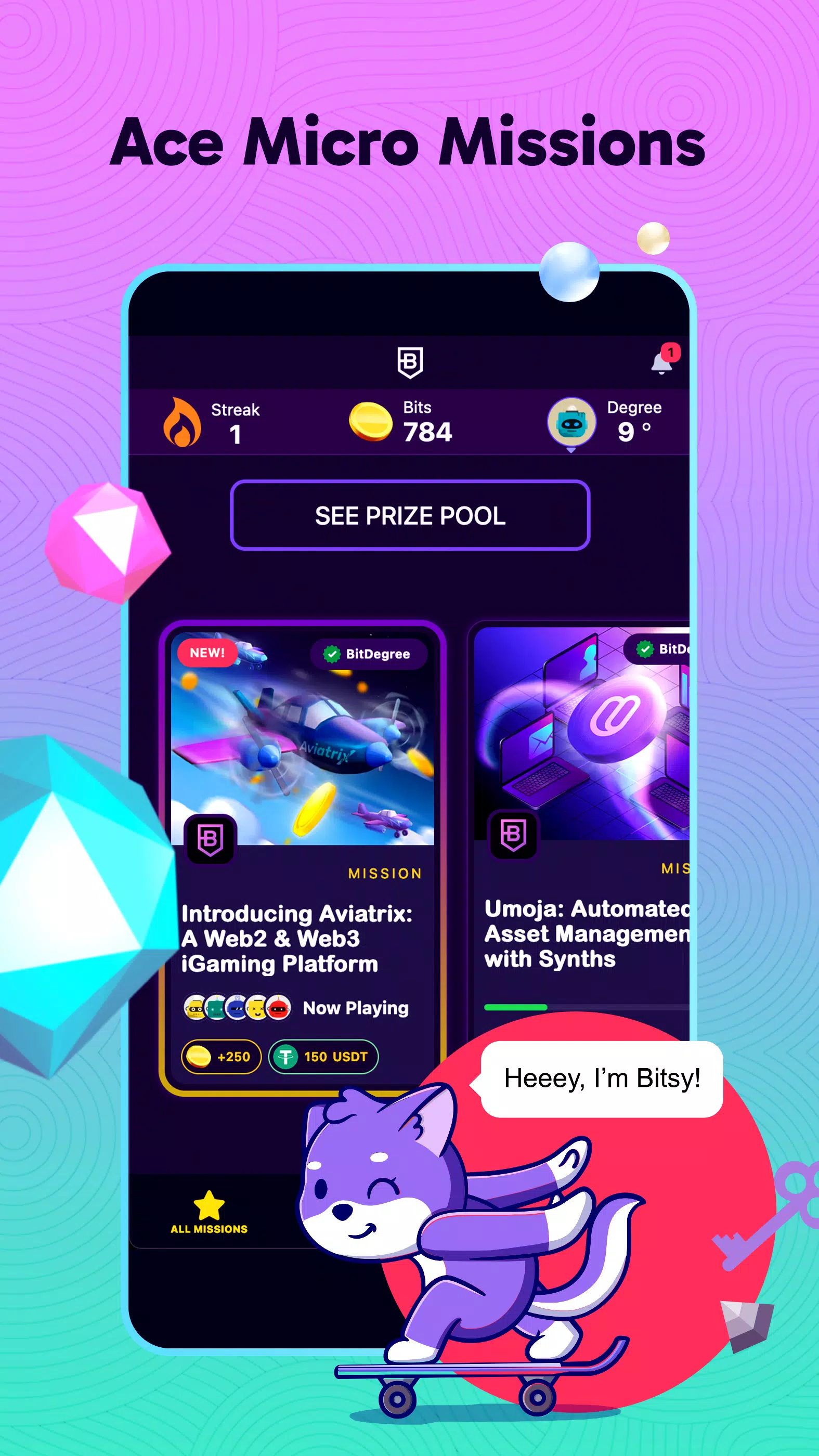 BitDegree: Play & Earn Crypto Скриншот 1