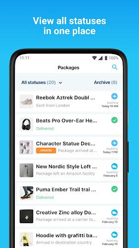 Package Tracker - pkge Mobile Zrzut ekranu 1