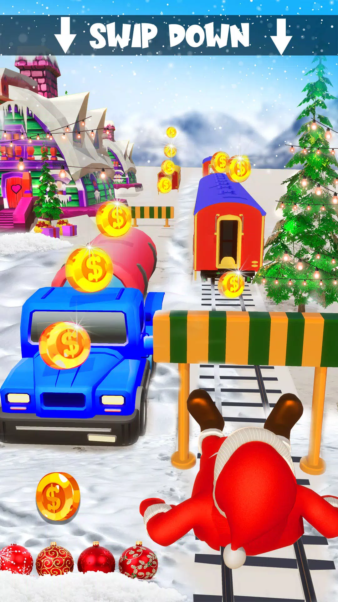 Xmas Santa Surfer Running Game Schermafbeelding 3