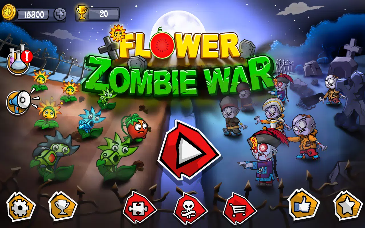 Flower Zombie War ဖန်သားပြင်ဓာတ်ပုံ 0