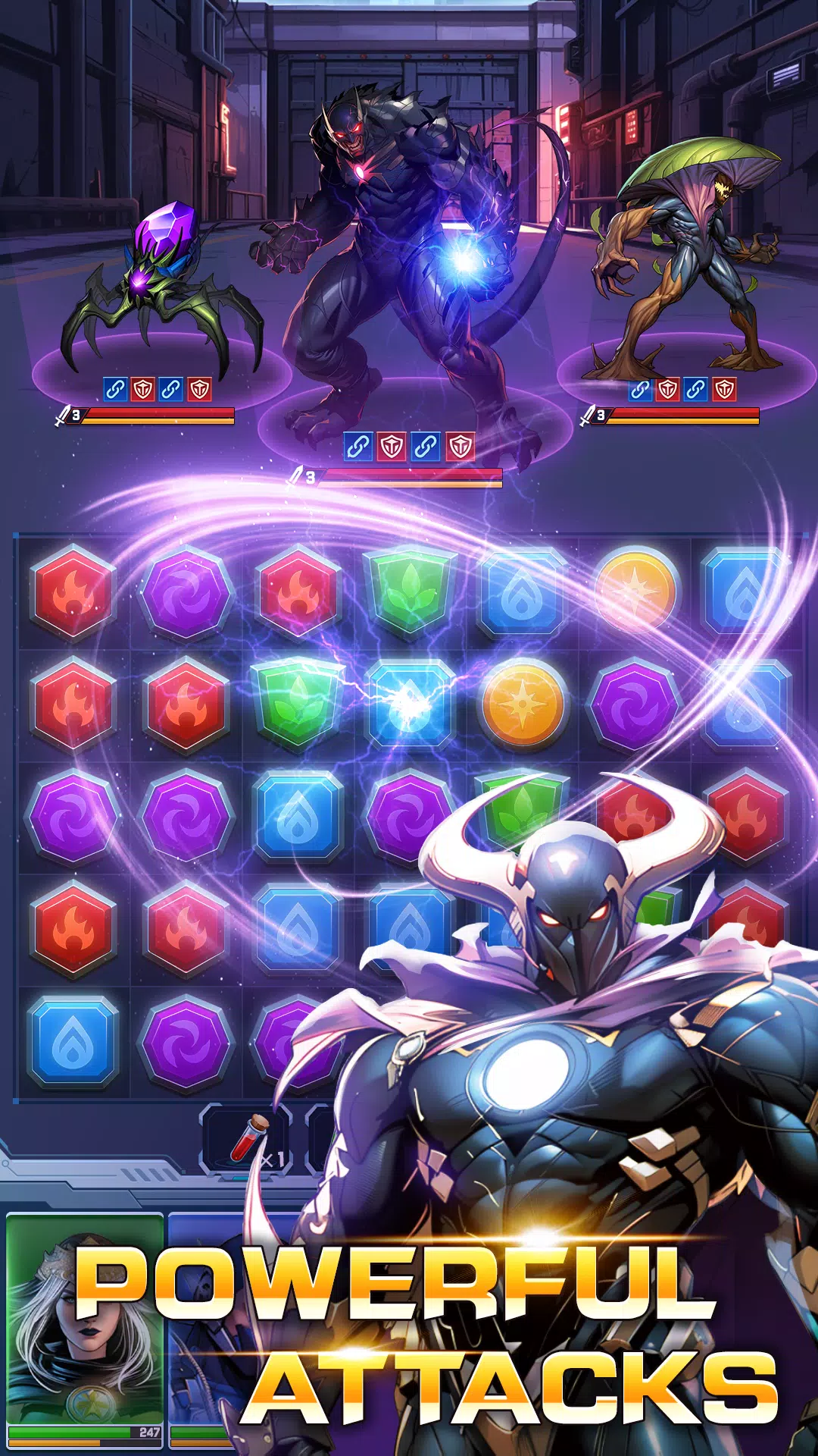 Superhero & Puzzles Match3 RPG Screenshot 3