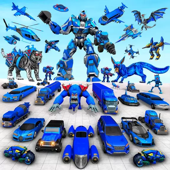 Police Tiger Robot Car Game 3d Ekran Görüntüsü 0