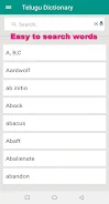 Telugu Dictionary Captura de pantalla 1