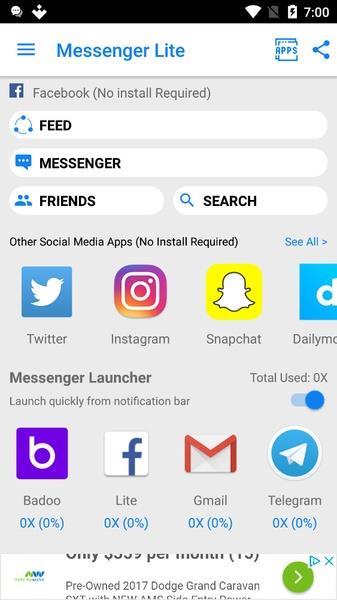 Messenger Pro Lite for Messages Captura de pantalla 0