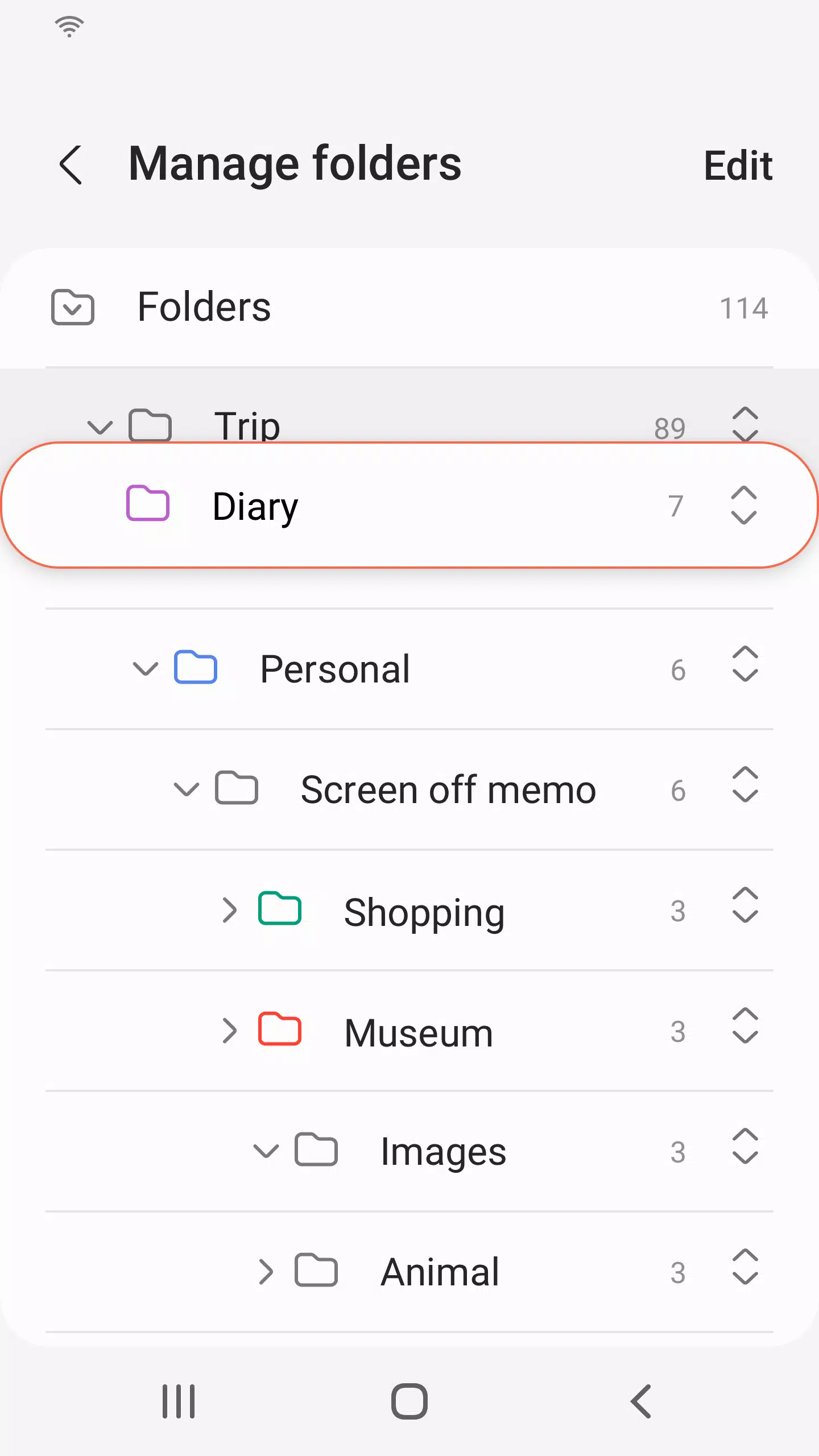 Samsung Notes ဖန်သားပြင်ဓာတ်ပုံ 1