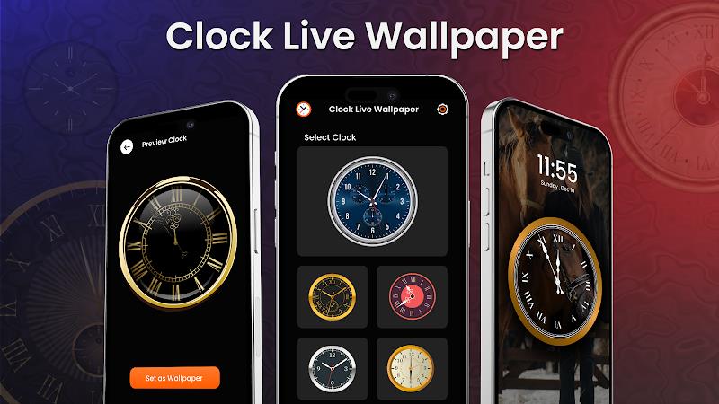 Analog Clock Wallpaper：3DClock Zrzut ekranu 1