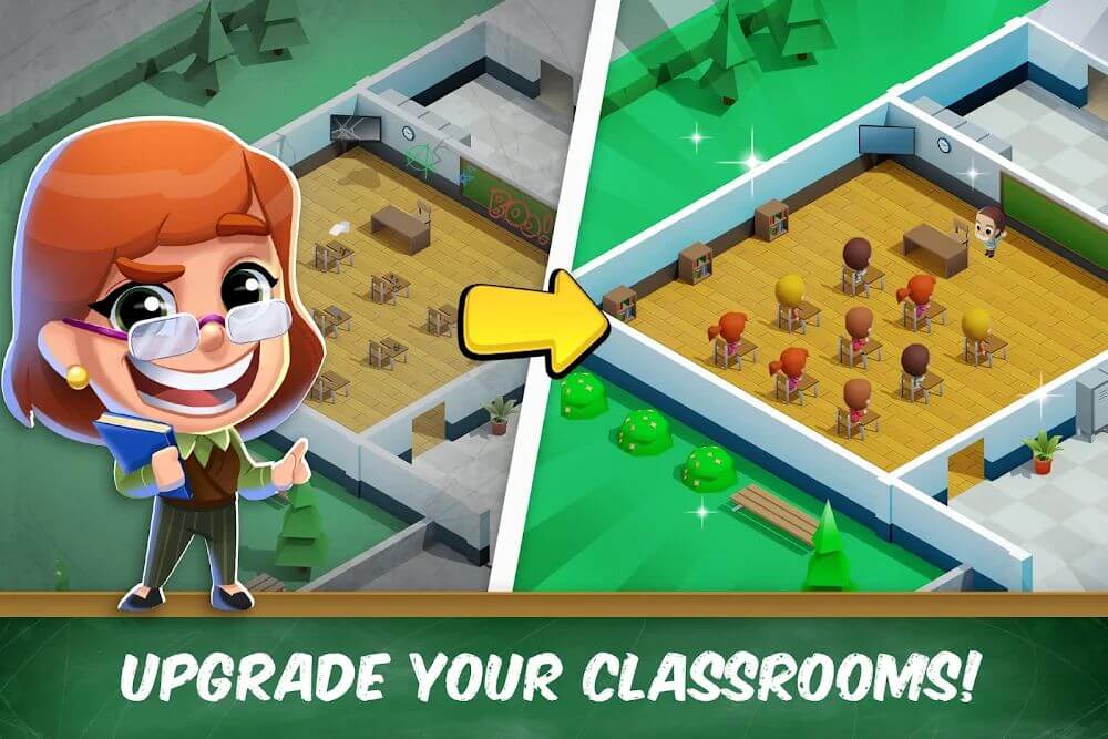 Idle High School Tycoon Mod ဖန်သားပြင်ဓာတ်ပုံ 0