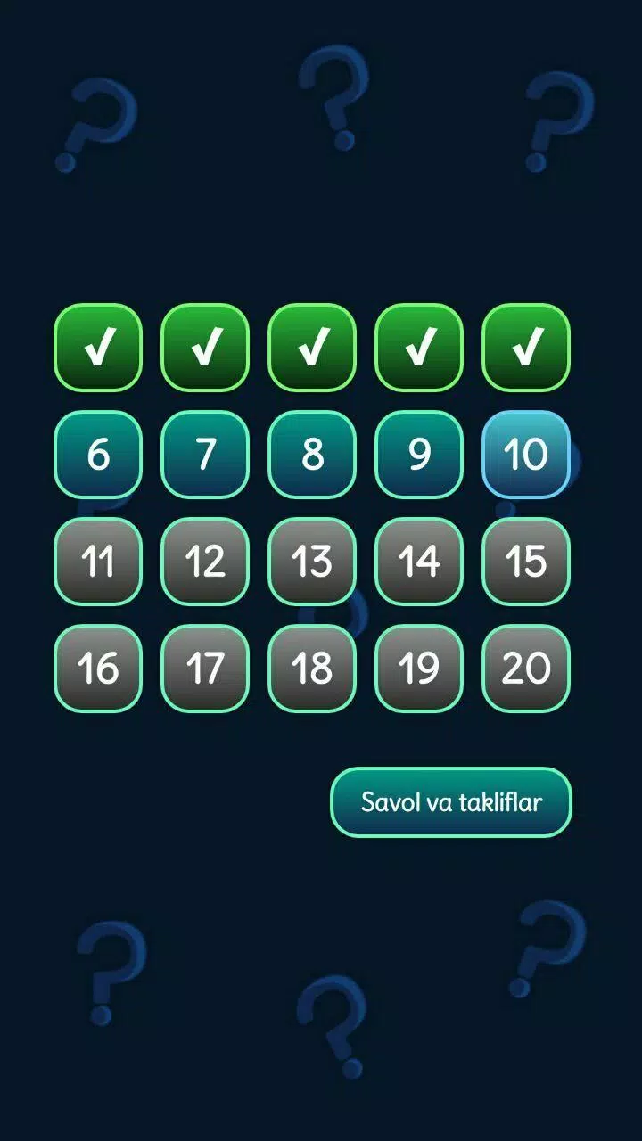 Schermata Viktorina Uz - Test savollari 1