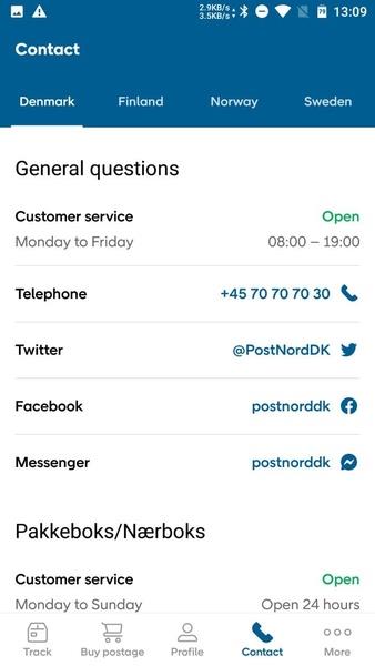 PostNord Screenshot 2