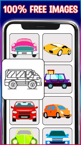 Cars Pixel Art Color by Number 螢幕截圖 0