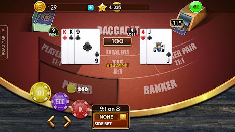 Baccarat casino offline card Screenshot 2