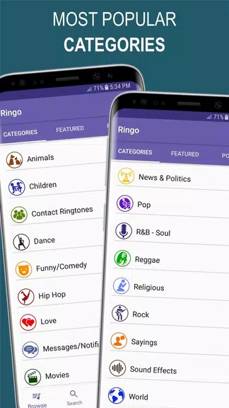 Ringo Ringtones Notifications स्क्रीनशॉट 1