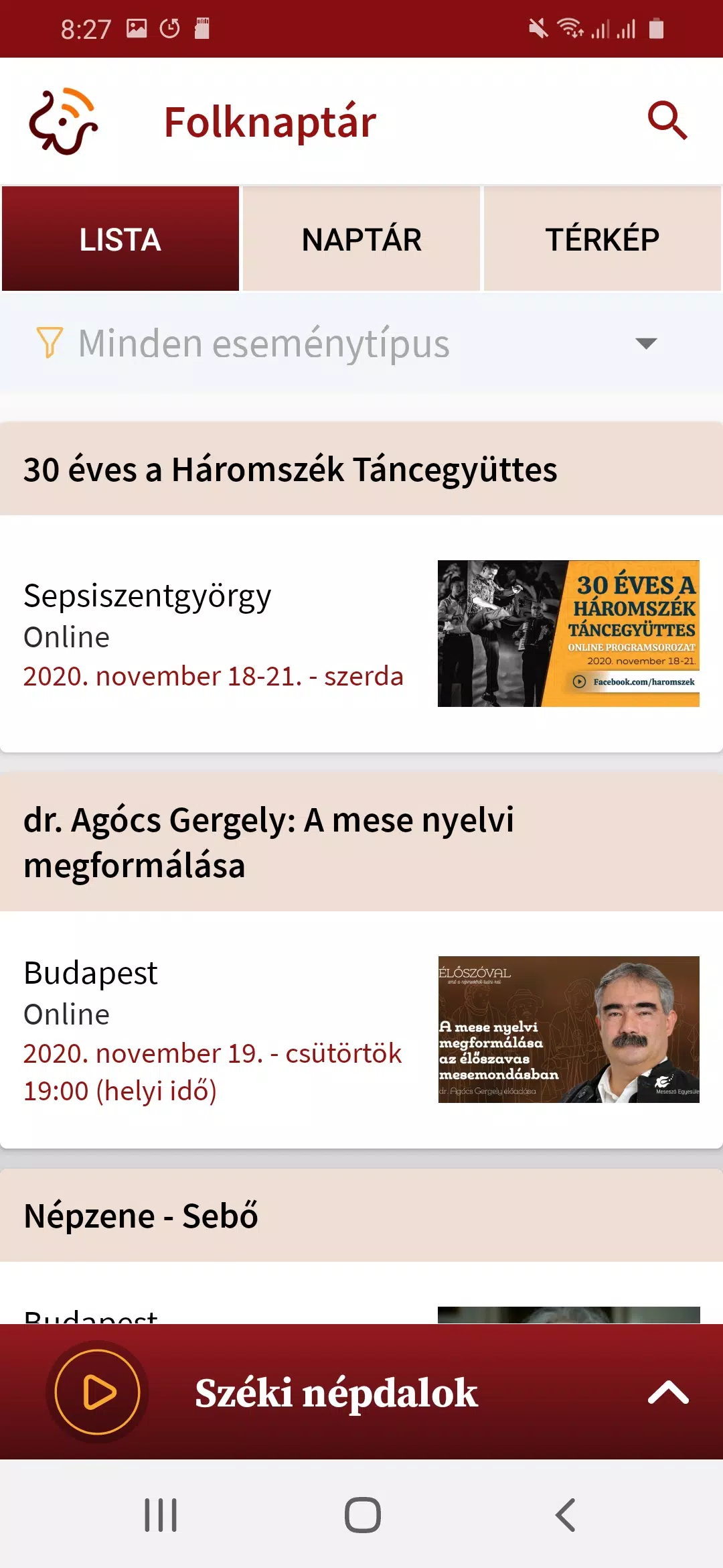 Schermata Folkrádió 2