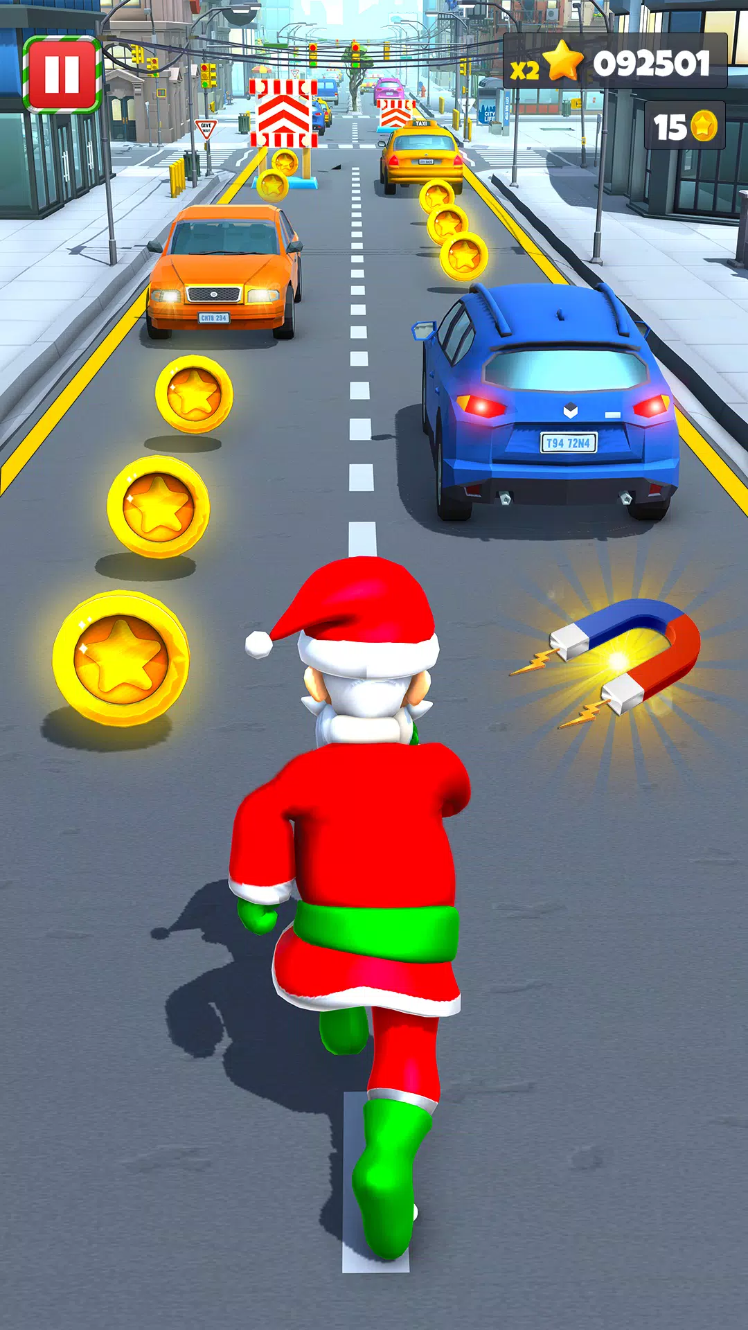 Xmas Santa Surfer Running Game Schermafbeelding 1