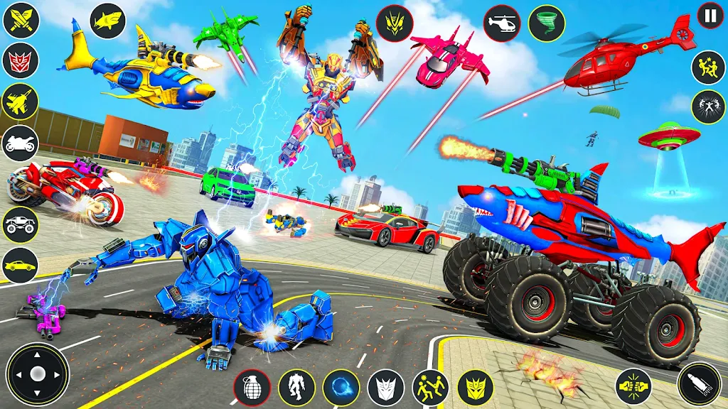 Monster Truck Robot Shark Game Captura de tela 1