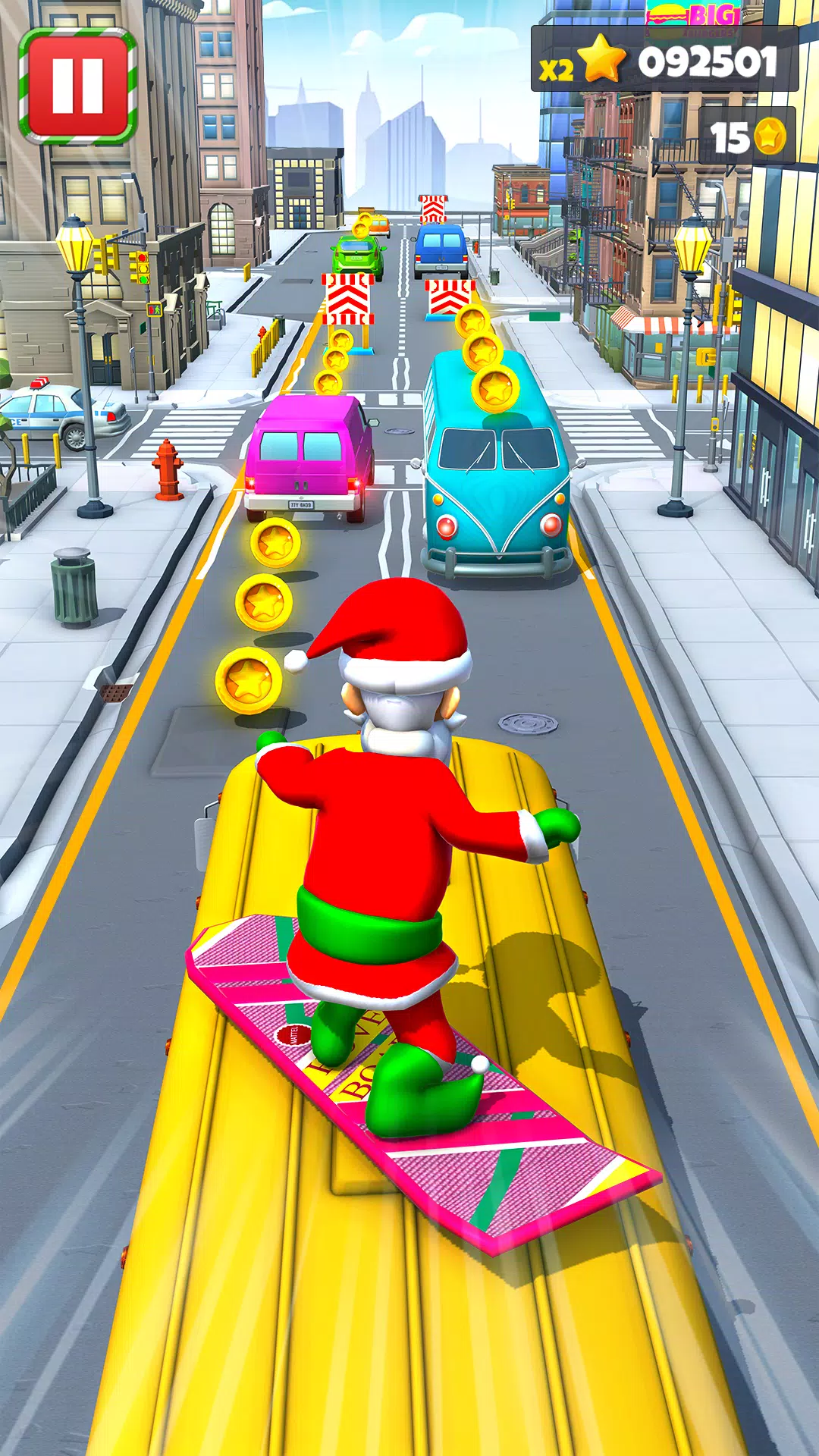 Xmas Santa Surfer Running Game Schermafbeelding 0