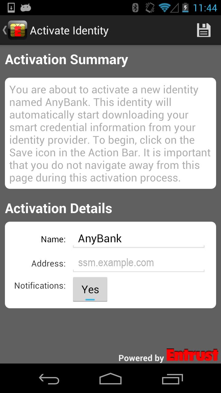 Entrust IG Mobile Smart Cred Screenshot 3