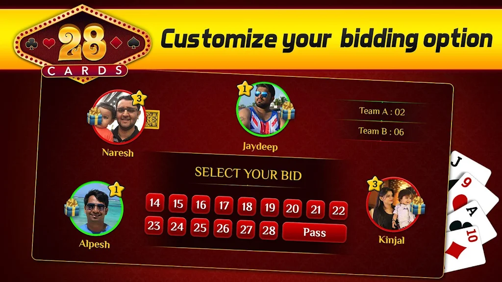 28 Card Game ဖန်သားပြင်ဓာတ်ပုံ 1