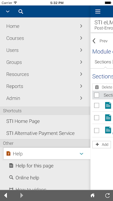 STI eLMS Screenshot 3