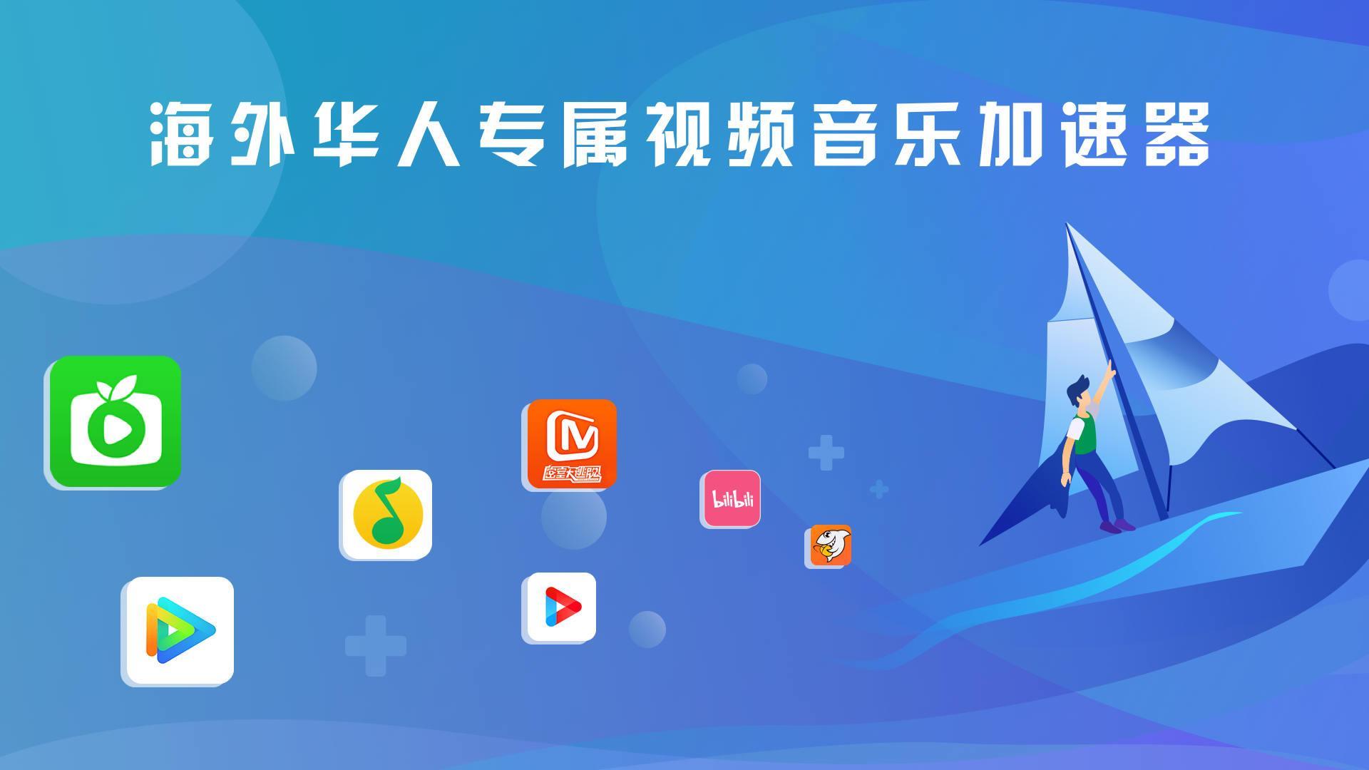 快帆TV版 - 海外华人回国加速器VPN，畅享大陆音乐视频 Ekran Görüntüsü 0