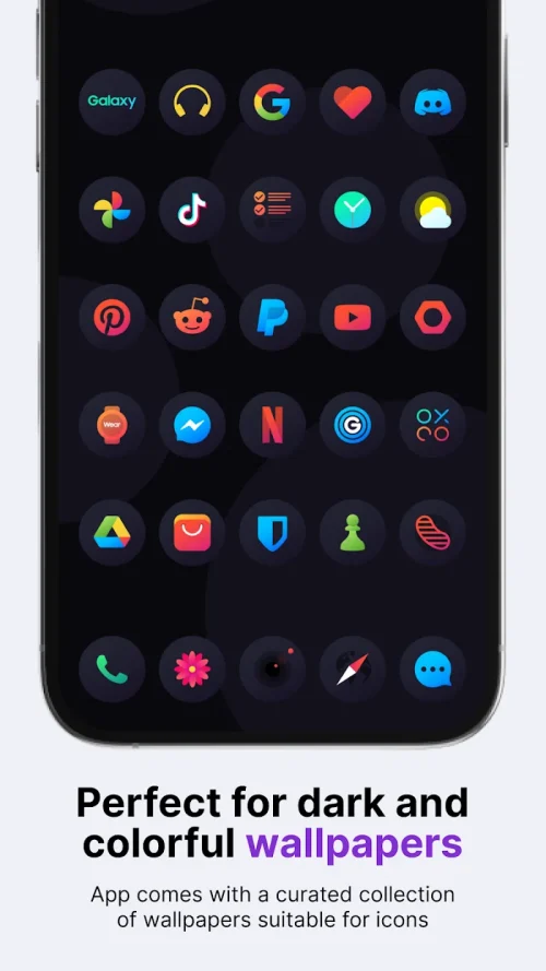 Hera Dark: Circle Icon Pack 螢幕截圖 1