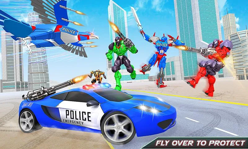 Flying Eagle Robot Car Games Screenshot 2