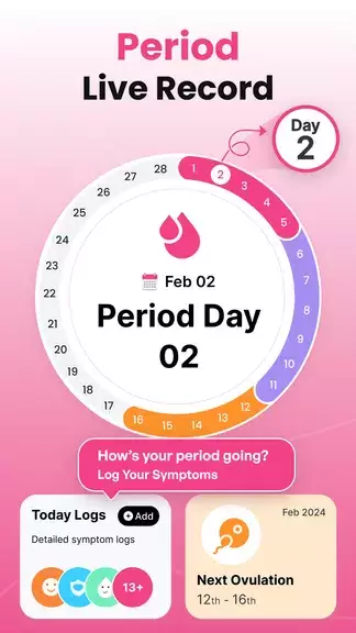 Period Tracker Ovulation Cycle Schermafbeelding 0